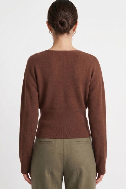Romantic Touch Lace Trim Wrap Sweater