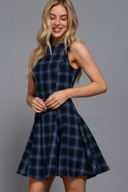 Prep Plaid Swing Mini Dress