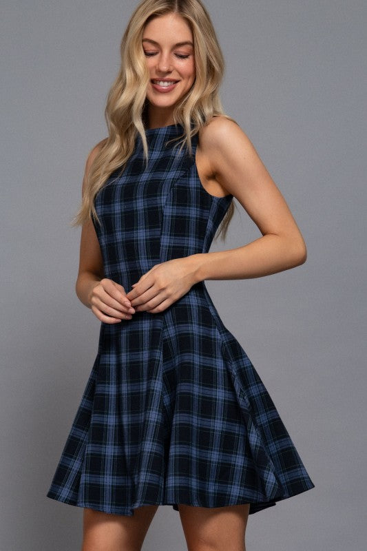 Prep Plaid Swing Mini Dress