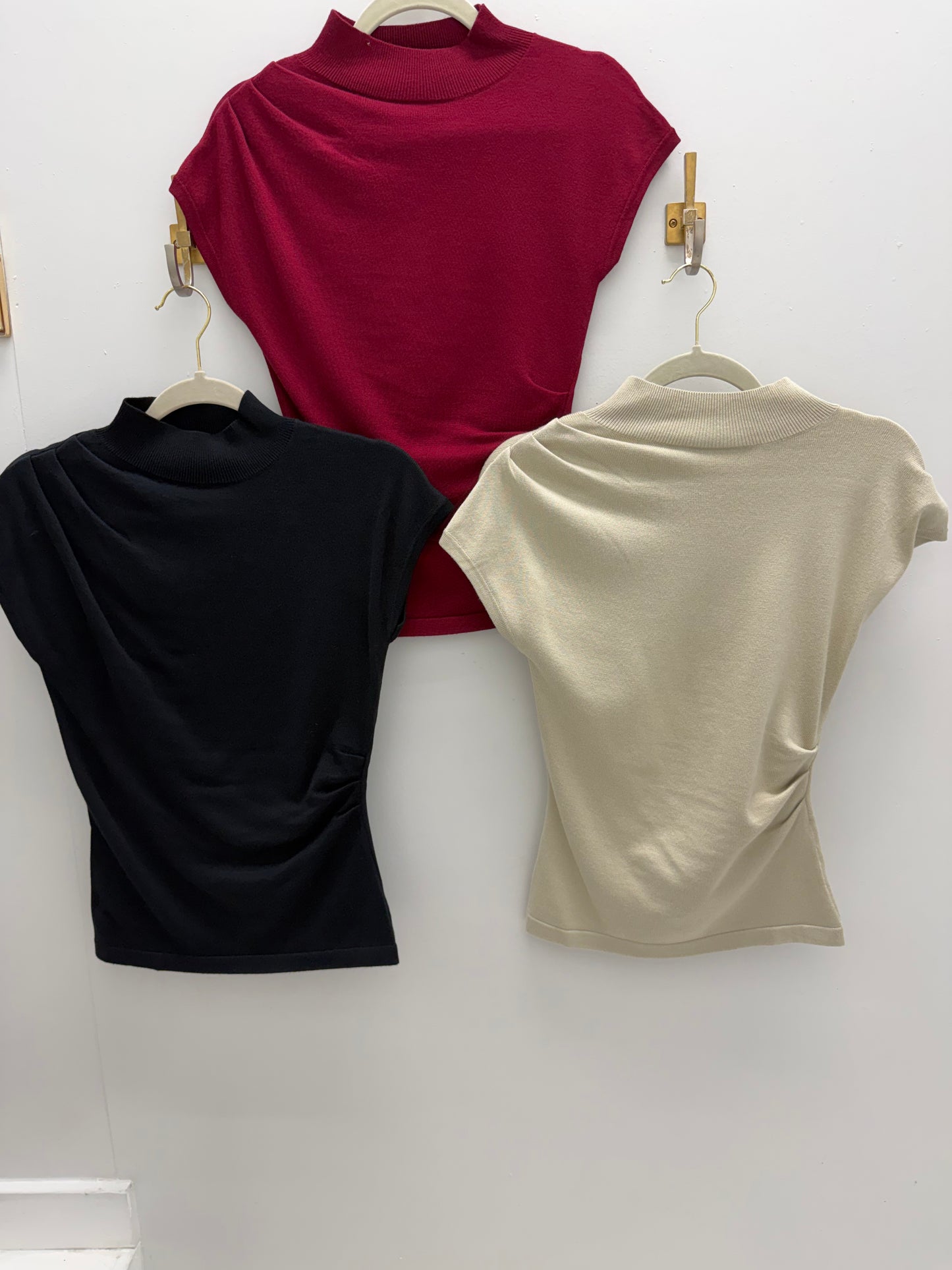 Norah Knit Top With Pleats