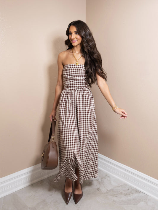 Cocoa Cottage Gingham Maxi Dress