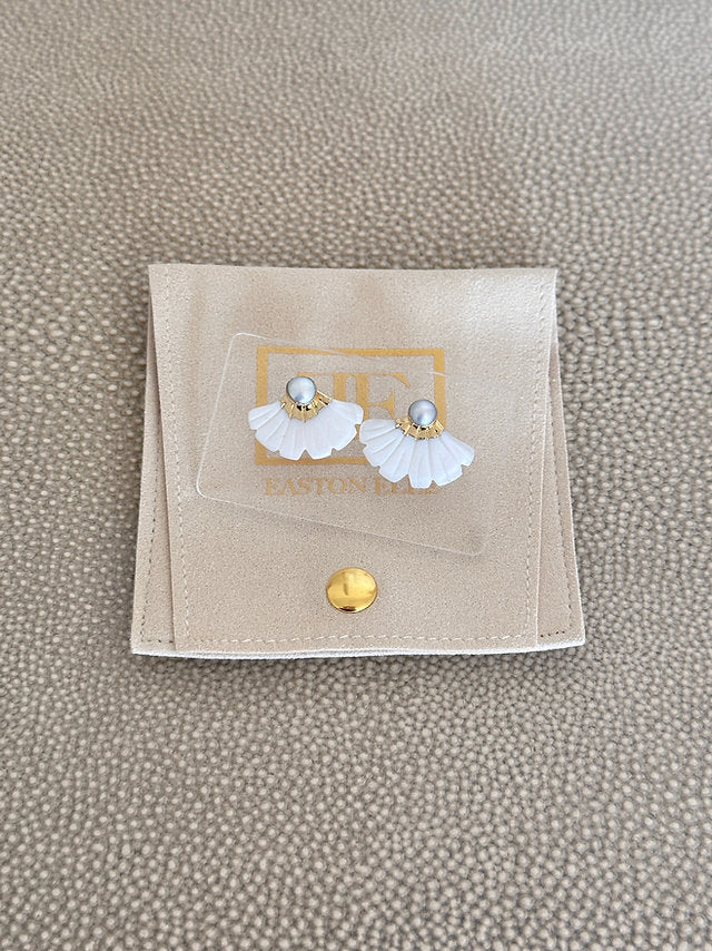 Easton Elle Mother of Pearl Fan Earring Stud
