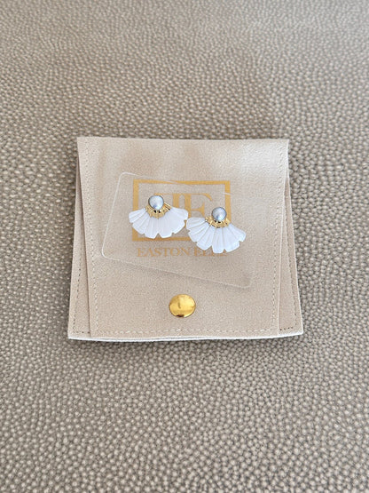 Easton Elle Mother of Pearl Fan Earring Stud