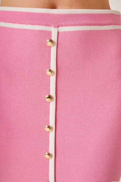 Monaco Button Midi Skirt