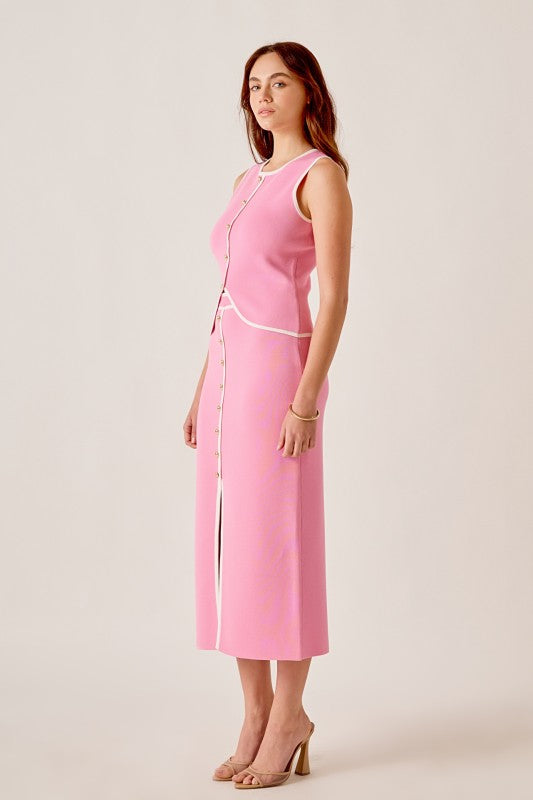 Monaco Button Midi Skirt
