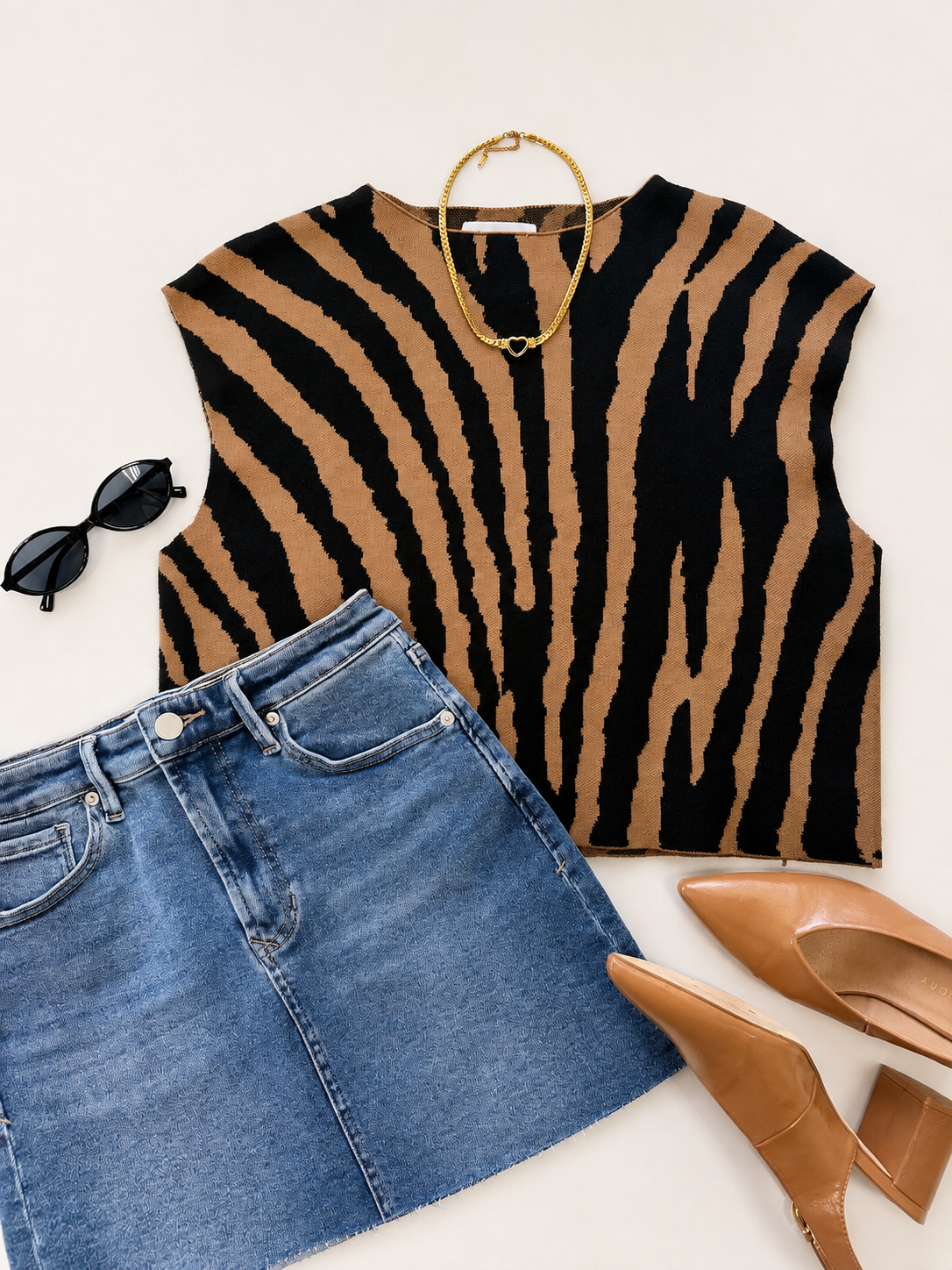 Geaux Tiger Stripe Mock Neck Sweater Top