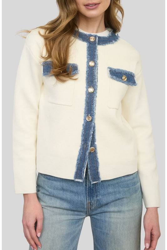 Denim Darling Ivory Cardigan