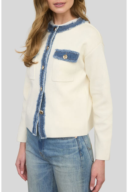 Denim Darling Ivory Cardigan