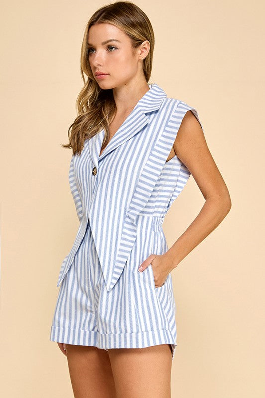 Blue Coast Tailored Stripe Romper