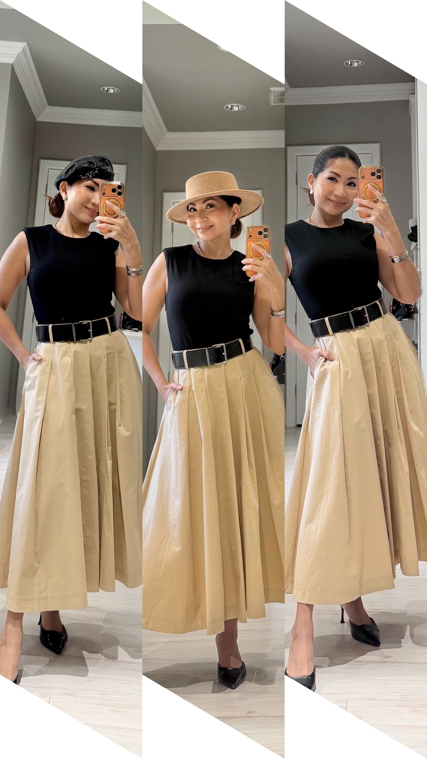 Timeless Pleat Belted Dress