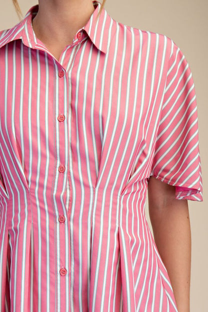 Effortless Stripe Shirt Dress