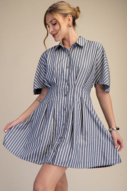 Effortless Stripe Shirt Dress