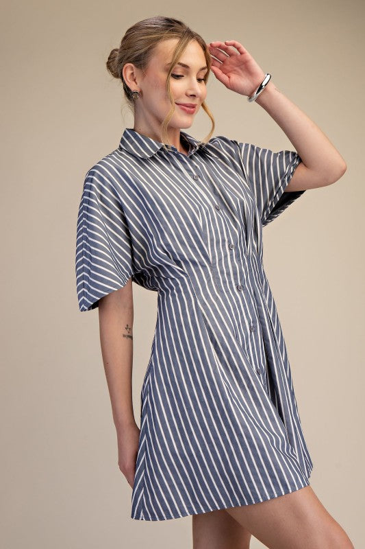Effortless Stripe Shirt Dress