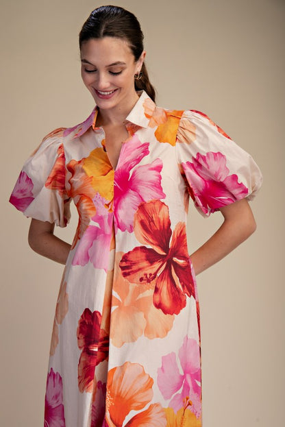 Island Blossom Midi Dress