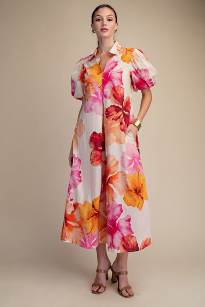 Island Blossom Midi Dress