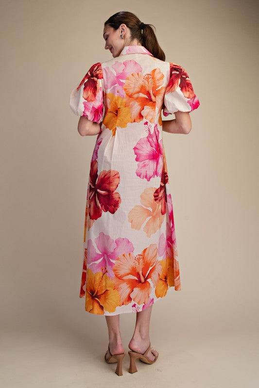 Island Blossom Midi Dress