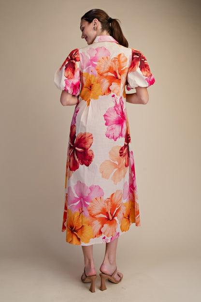 Island Blossom Midi Dress