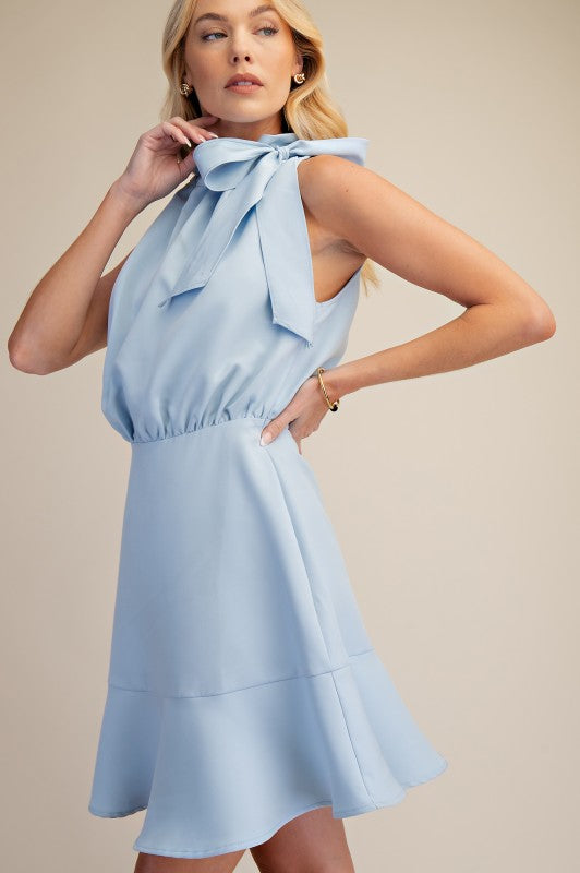 Soft Elegance Bow Neck Dress