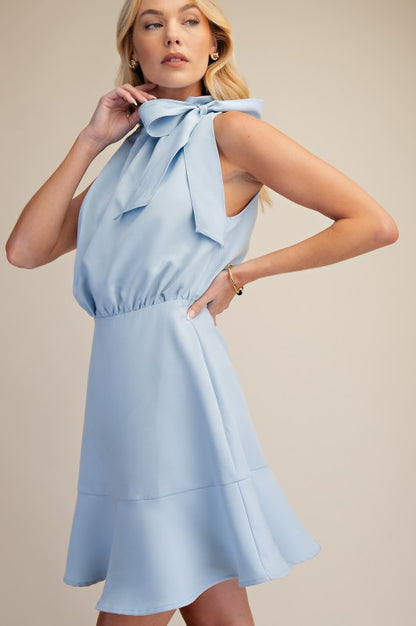 Soft Elegance Bow Neck Dress