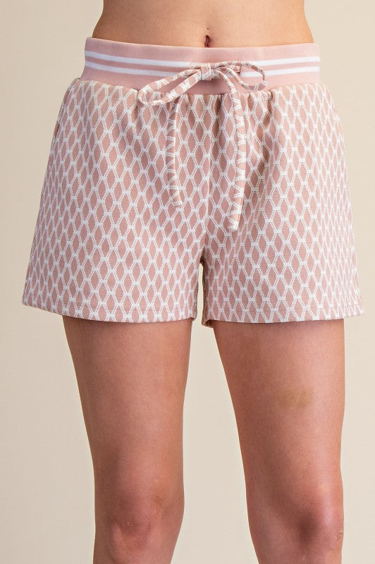 Blush Motion Rib Band Shorts