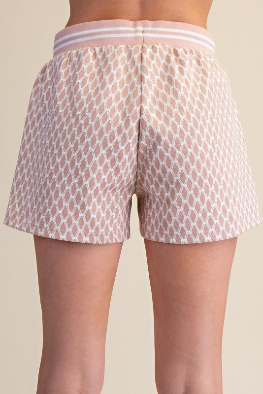 Blush Motion Rib Band Shorts