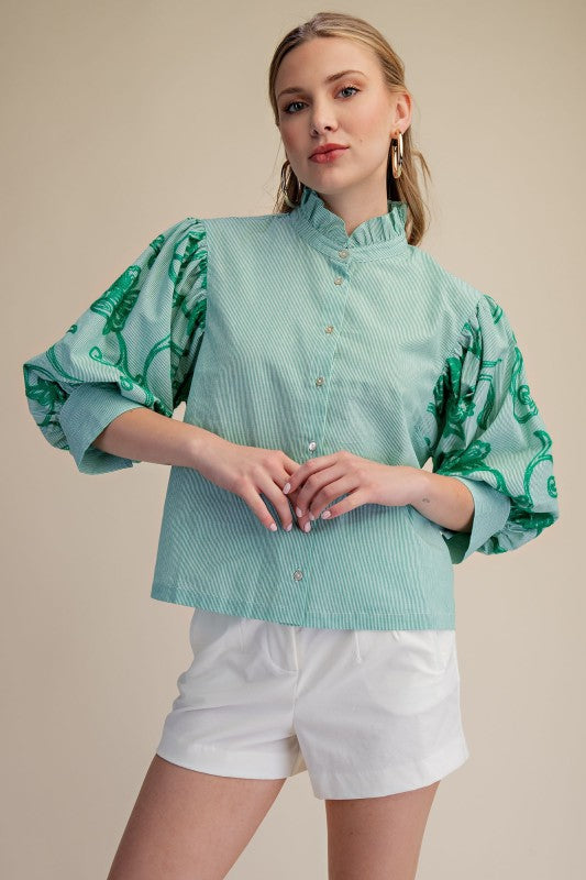 Garden Grace Embroidered Top