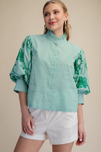 Garden Grace Embroidered Top