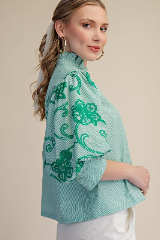 Garden Grace Embroidered Top