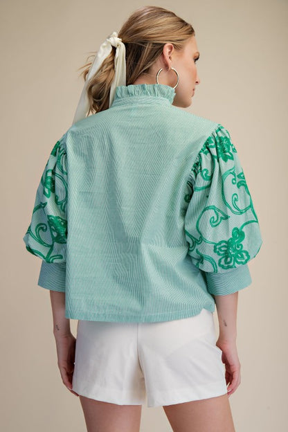Garden Grace Embroidered Top
