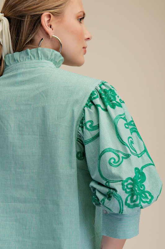 Garden Grace Embroidered Top