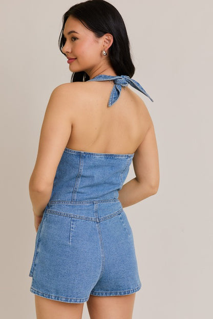 Cool It Down Denim Romper