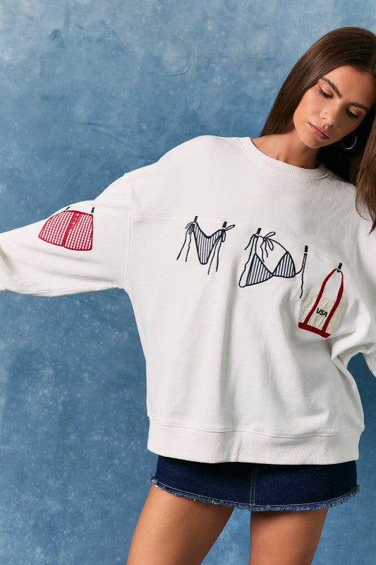 Americana Beach Babe Sweatshirt