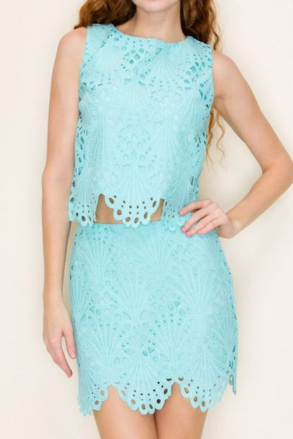 Coastal Charm Lace Mini Skirt