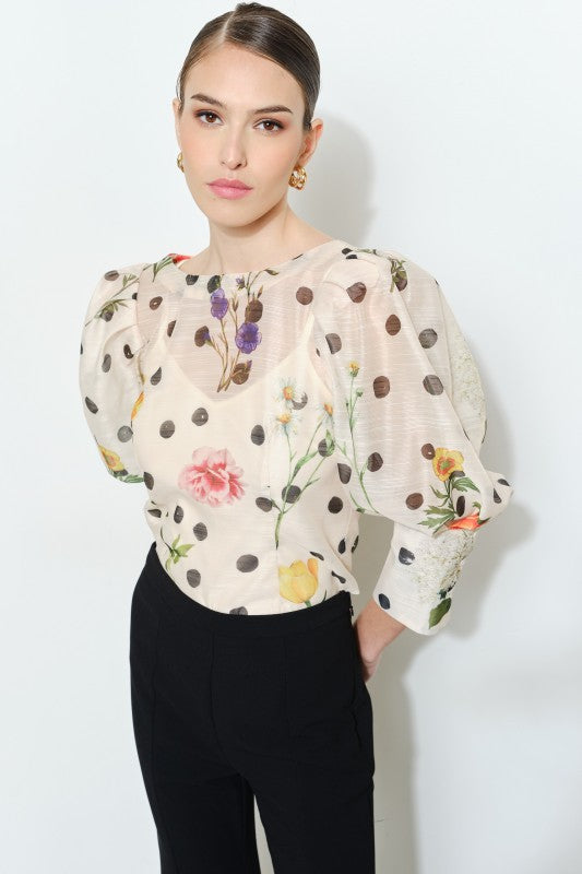 Garden Party Polka Dot Blouse