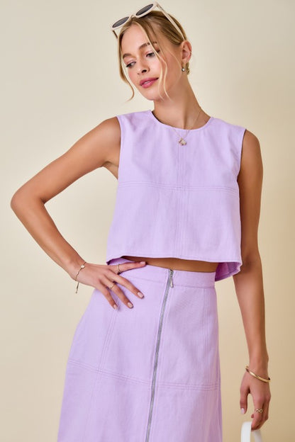 Portofino Stitch Denim Top