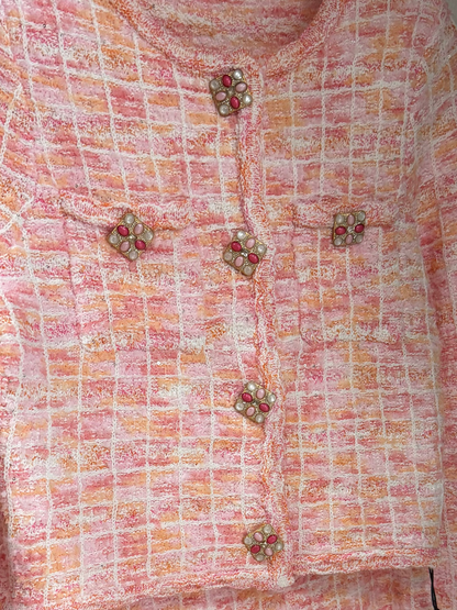 Rosy Apricot Tweed Set