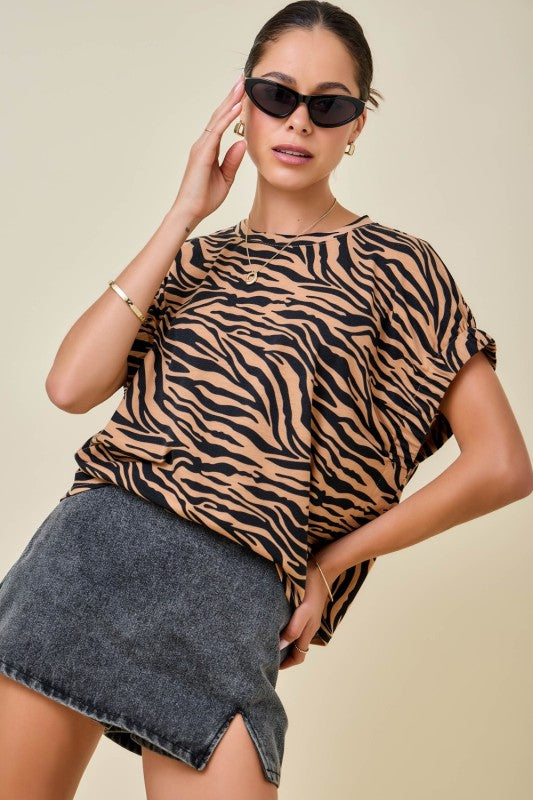 Tiger Drift Oversized Top