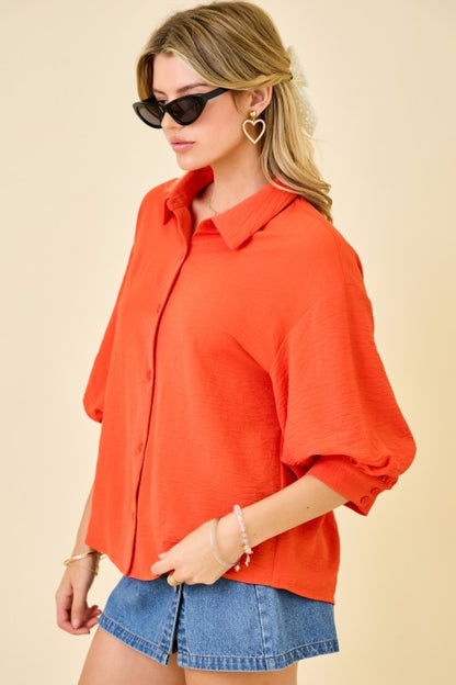 Cloud Cuffed Bubble Sleeve Top