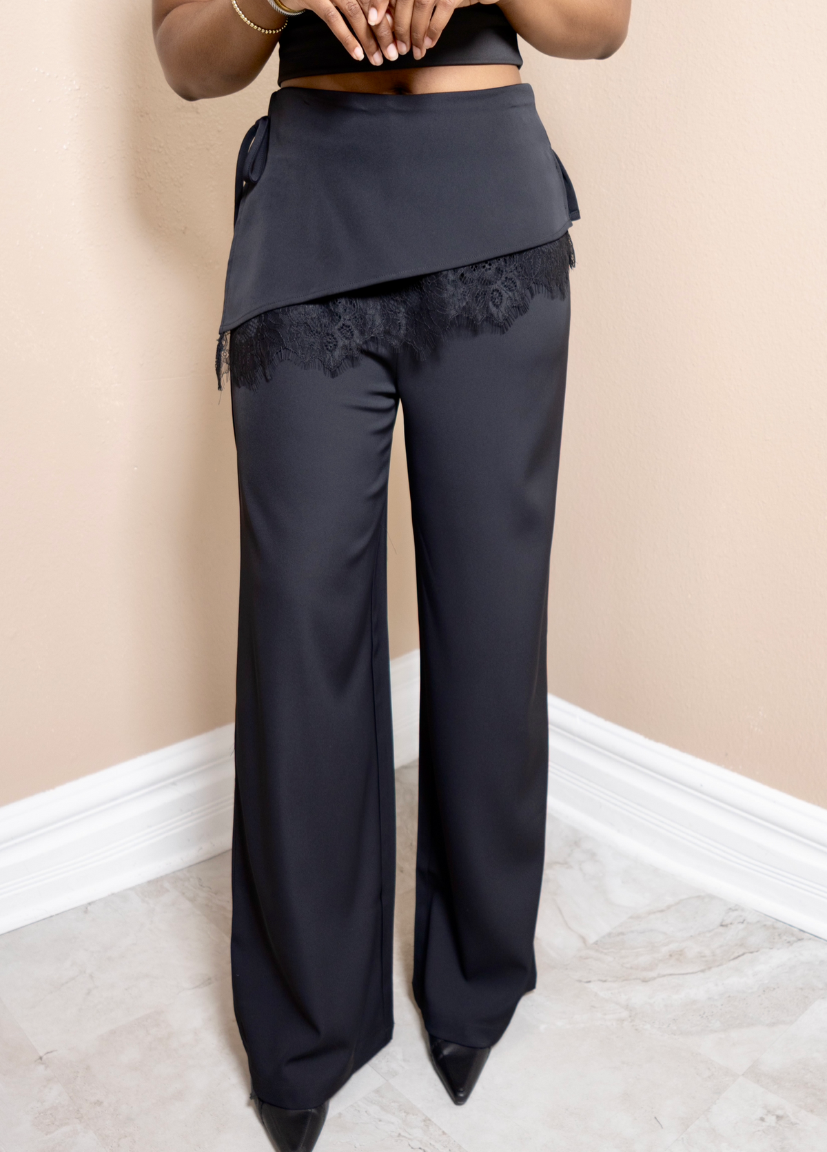 Draped in Lace Wide Leg Pants