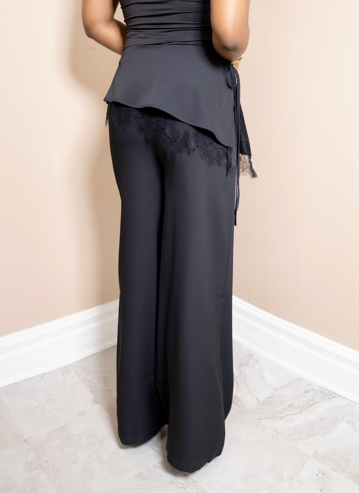 Draped in Lace Wide Leg Pants