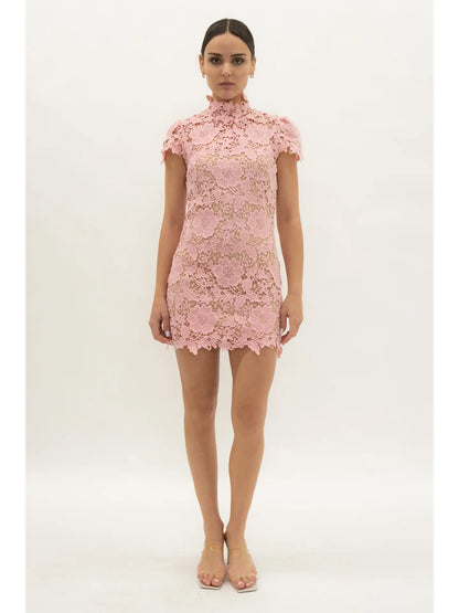 Petal Charm Lace Mini Dress