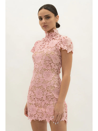 Petal Charm Lace Mini Dress