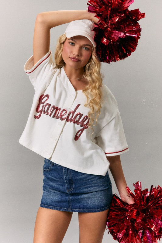 Game Day Glam Jersey Top