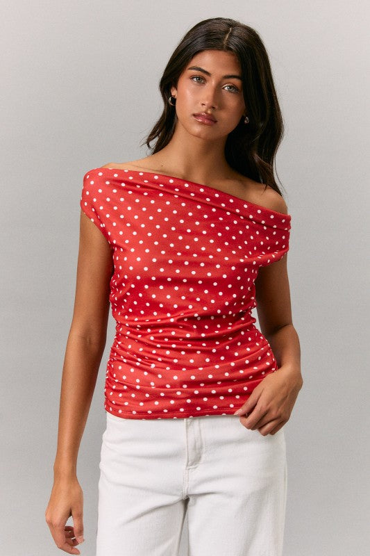Off Duty Polka Dot Top