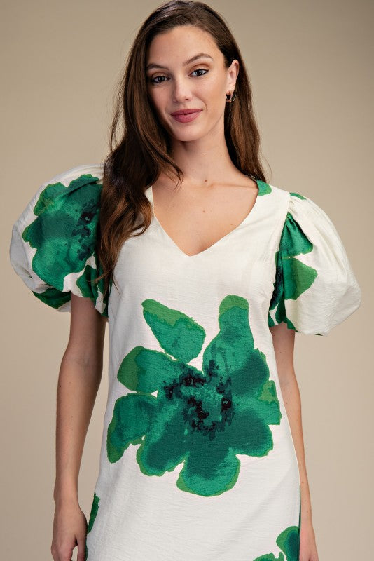 Emerald Bloom Maxi Dress