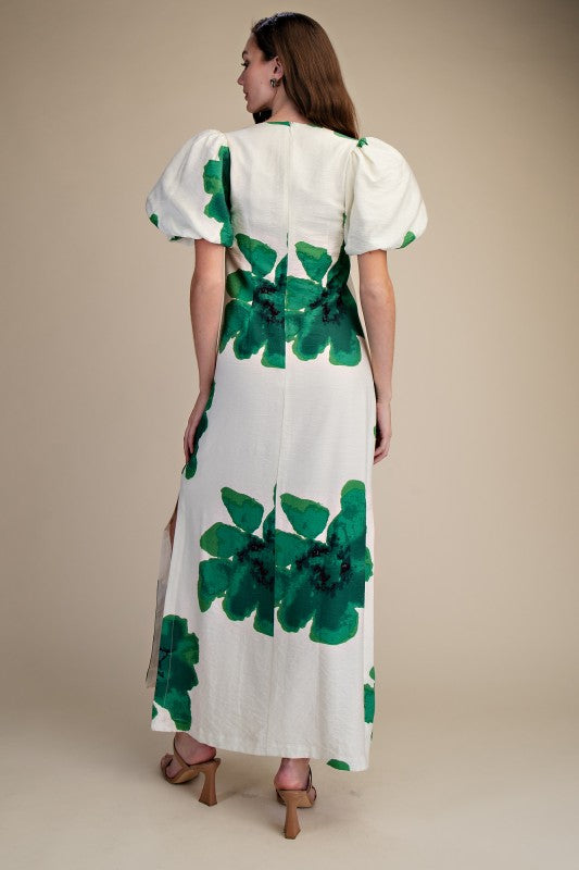 Emerald Bloom Maxi Dress