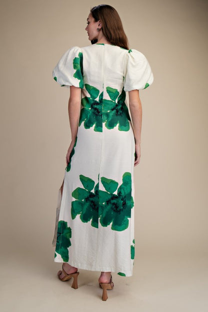 Emerald Bloom Maxi Dress
