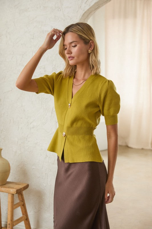Chartreuse Charm Cardigan