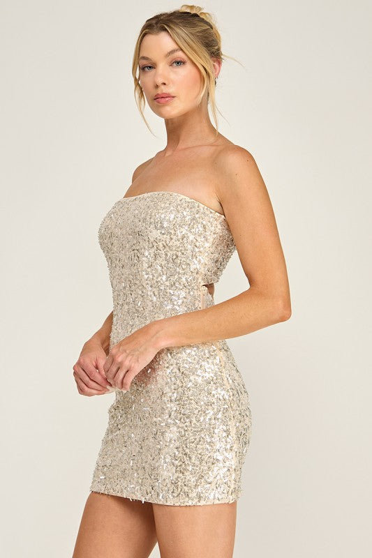 Bottles Up Sequin Mini Dress