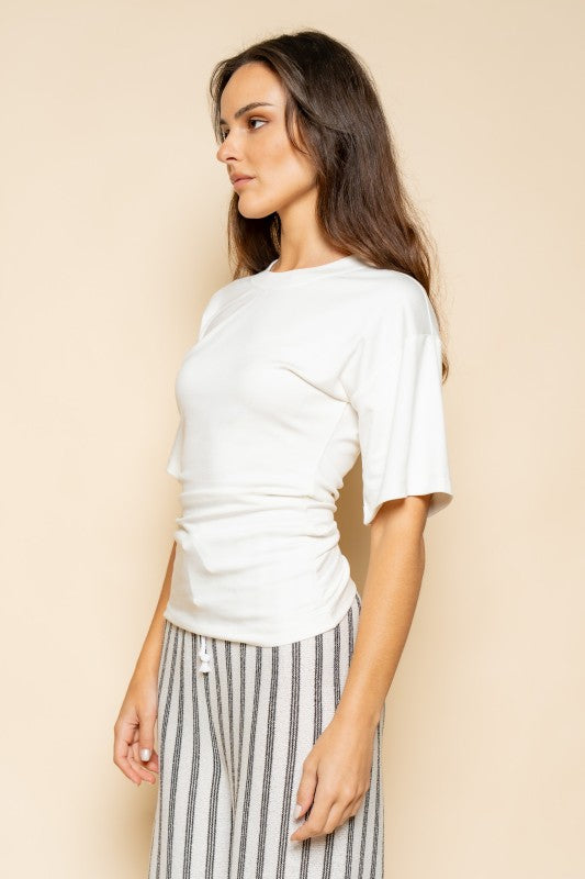 Effortless Chic Ruched Tee Top